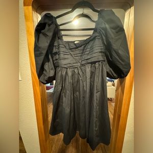 Abercrombie & Fitch Emerson black puff sleeve mini dress
